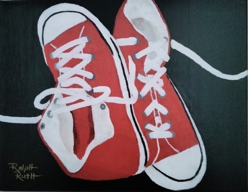 Red High Tops by artist Ralph Ruth